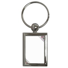 Floral Ornament Baby Girl Design Key Chains (rectangle)  by Amaryn4rt