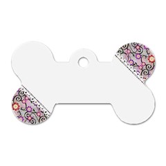 Floral Ornament Baby Girl Design Dog Tag Bone (two Sides)