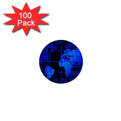 Network Networking Europe Asia 1  Mini Buttons (100 Pack)  by Amaryn4rt