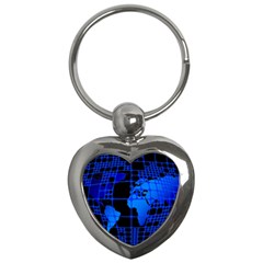 Network Networking Europe Asia Key Chains (heart)  by Amaryn4rt