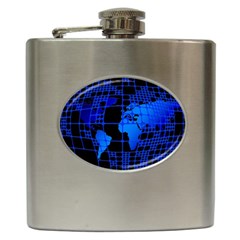 Network Networking Europe Asia Hip Flask (6 Oz) by Amaryn4rt