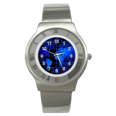 Network Networking Europe Asia Stainless Steel Watch by Amaryn4rt