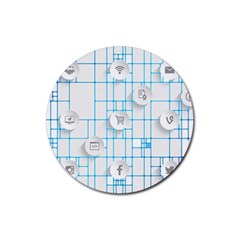 Icon Media Social Network Rubber Round Coaster (4 Pack)  by Amaryn4rt