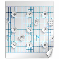 Icon Media Social Network Canvas 8  X 10  by Amaryn4rt