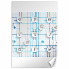 Icon Media Social Network Canvas 12  X 18  