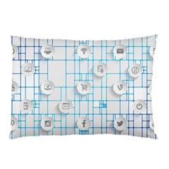 Icon Media Social Network Pillow Case by Amaryn4rt