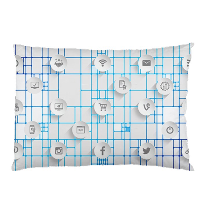 Icon Media Social Network Pillow Case (Two Sides)