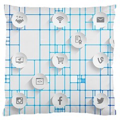 Icon Media Social Network Large Cushion Case (one Side) by Amaryn4rt