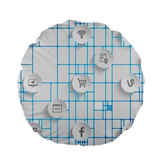 Icon Media Social Network Standard 15  Premium Round Cushions by Amaryn4rt