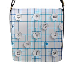 Icon Media Social Network Flap Messenger Bag (l)  by Amaryn4rt