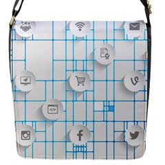 Icon Media Social Network Flap Messenger Bag (s) by Amaryn4rt