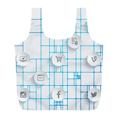 Icon Media Social Network Full Print Recycle Bags (l)  by Amaryn4rt