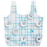 Icon Media Social Network Full Print Recycle Bags (L)  Front