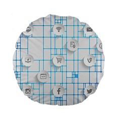 Icon Media Social Network Standard 15  Premium Flano Round Cushions by Amaryn4rt