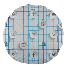 Icon Media Social Network Large 18  Premium Flano Round Cushions by Amaryn4rt