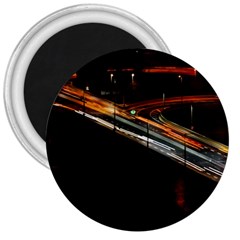 Highway Night Lighthouse Car Fast 3  Magnets by Amaryn4rt