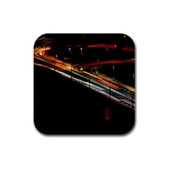 Highway Night Lighthouse Car Fast Rubber Square Coaster (4 Pack)  by Amaryn4rt