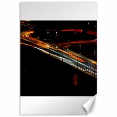 Highway Night Lighthouse Car Fast Canvas 12  X 18   by Amaryn4rt