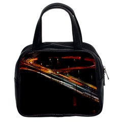 Highway Night Lighthouse Car Fast Classic Handbags (2 Sides) by Amaryn4rt