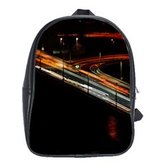 Highway Night Lighthouse Car Fast School Bags(large)  by Amaryn4rt