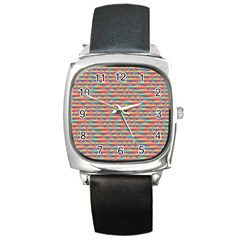 Background Abstract Colorful Square Metal Watch by Amaryn4rt