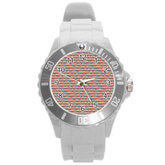 Background Abstract Colorful Round Plastic Sport Watch (l) by Amaryn4rt