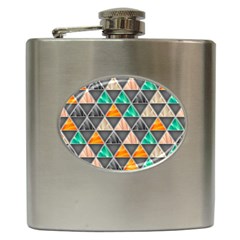 Abstract Geometric Triangle Shape Hip Flask (6 Oz) by Amaryn4rt