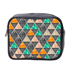 Abstract Geometric Triangle Shape Mini Toiletries Bag 2-side