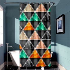 Abstract Geometric Triangle Shape Shower Curtain 36  X 72  (stall)  by Amaryn4rt