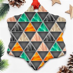 Abstract Geometric Triangle Shape Snowflake Ornament (two Sides) by Amaryn4rt