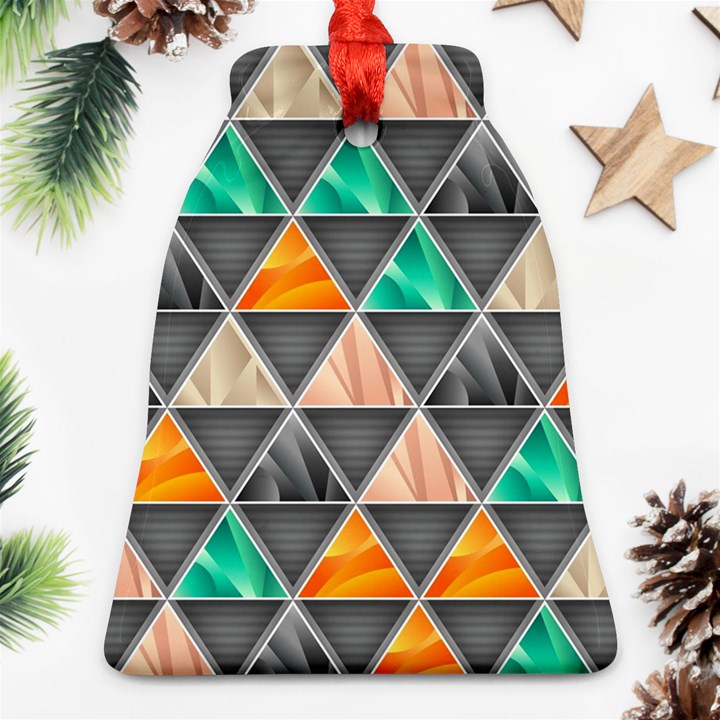 Abstract Geometric Triangle Shape Bell Ornament (Two Sides)