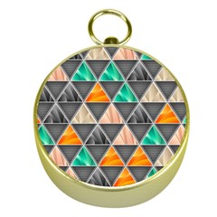 Abstract Geometric Triangle Shape Gold Compasses by Amaryn4rt