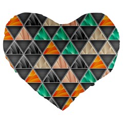 Abstract Geometric Triangle Shape Large 19  Premium Flano Heart Shape Cushions by Amaryn4rt