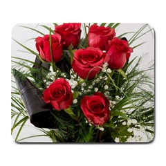 Red Roses Roses Red Flower Love Large Mousepads by Amaryn4rt