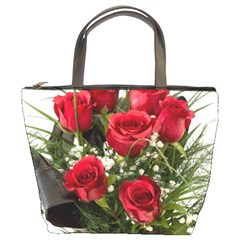 Red Roses Roses Red Flower Love Bucket Bags by Amaryn4rt