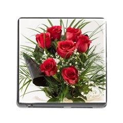 Red Roses Roses Red Flower Love Memory Card Reader (square) by Amaryn4rt