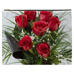 Red Roses Roses Red Flower Love Cosmetic Bag (xxxl)  by Amaryn4rt