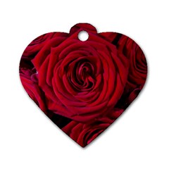 Roses Flowers Red Forest Bloom Dog Tag Heart (one Side) by Amaryn4rt