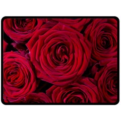 Roses Flowers Red Forest Bloom Fleece Blanket (large)  by Amaryn4rt