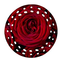 Roses Flowers Red Forest Bloom Ornament (round Filigree)