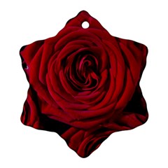 Roses Flowers Red Forest Bloom Ornament (snowflake) by Amaryn4rt