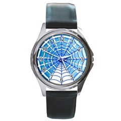 Cobweb Network Points Lines Round Metal Watch by Amaryn4rt