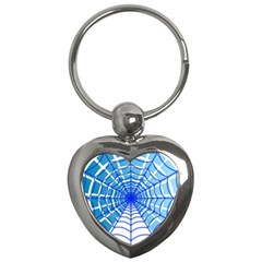 Cobweb Network Points Lines Key Chains (heart)  by Amaryn4rt