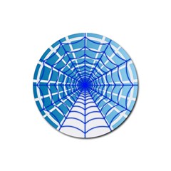 Cobweb Network Points Lines Rubber Coaster (round)  by Amaryn4rt