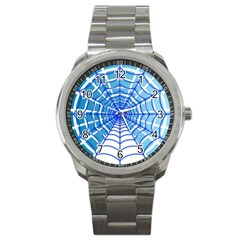 Cobweb Network Points Lines Sport Metal Watch by Amaryn4rt