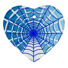 Cobweb Network Points Lines Heart Ornament (two Sides) by Amaryn4rt