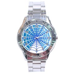 Cobweb Network Points Lines Stainless Steel Analogue Watch by Amaryn4rt