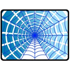 Cobweb Network Points Lines Double Sided Fleece Blanket (large)  by Amaryn4rt