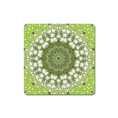 Mandala Center Strength Motivation Square Magnet by Amaryn4rt