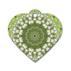 Mandala Center Strength Motivation Dog Tag Heart (two Sides) by Amaryn4rt